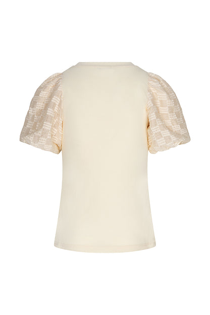 Lofty Manner -  Top Haya - Constrast Puff Sleeve - Cream