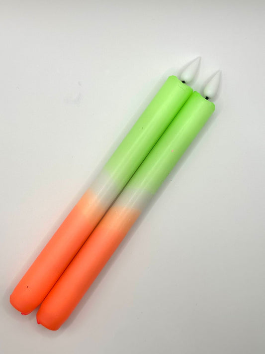 Led kaarsen - Groen/oranje
