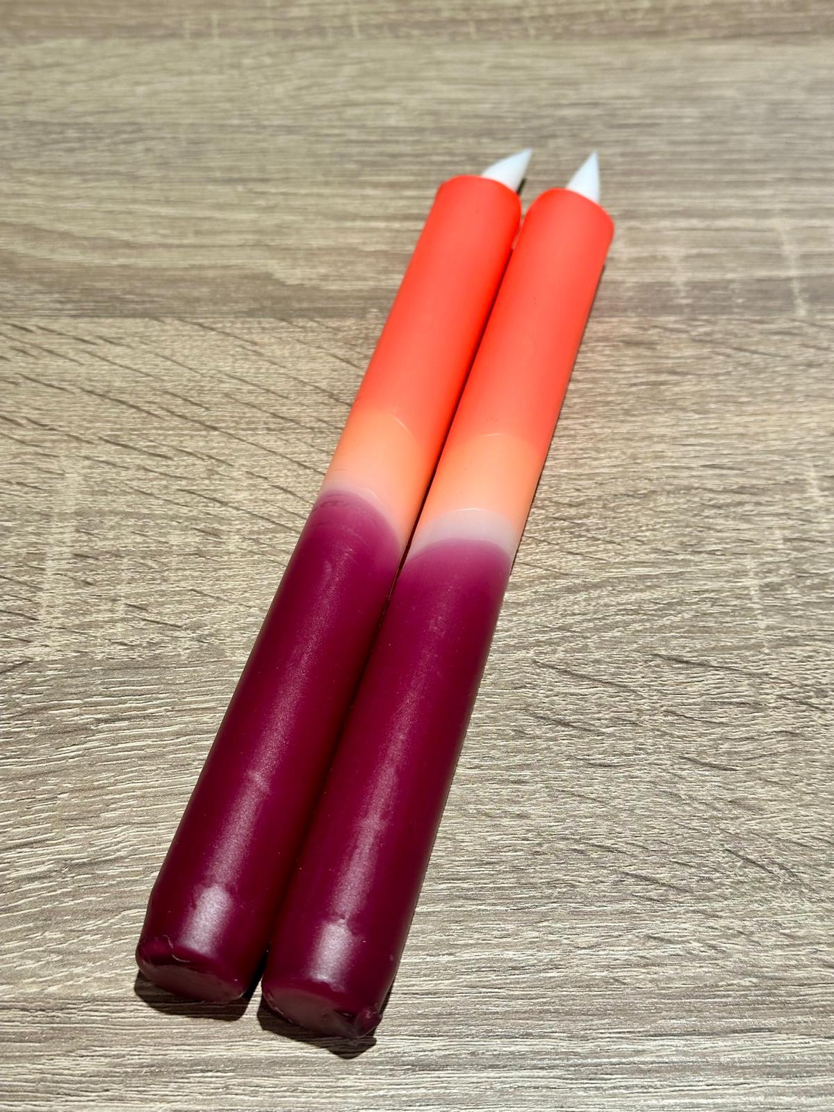 Bon Lifestyle - LED-kaarsen - Neon roze/neon oranje/blackberry