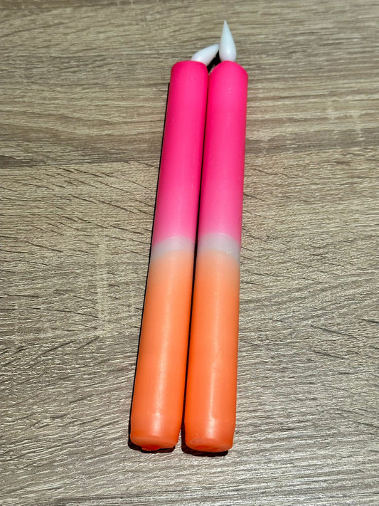 Bon Lifestyle - LED-kaarsen - Neon roze/wit/neon oranje