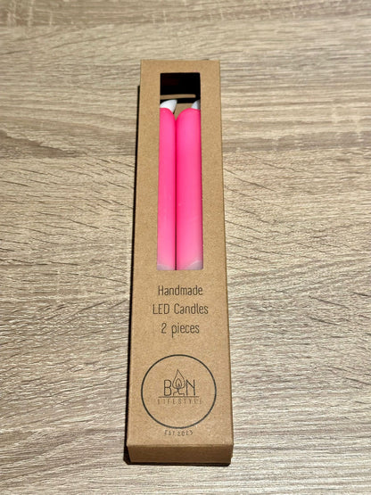 Bon Lifestyle - LED-kaarsen - Neon roze/wit/neon oranje