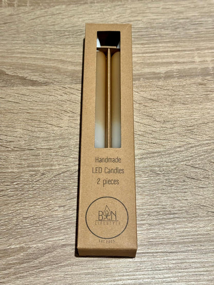Bon Lifestyle - LED-kaarsen - Licht bruin/ecru/wit/goud
