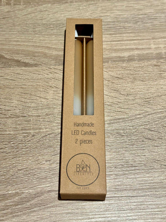 Bon Lifestyle - LED-kaarsen - Licht bruin/ecru/wit/goud