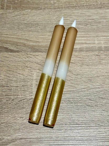 Bon Lifestyle - LED-kaarsen - Licht bruin/ecru/wit/goud