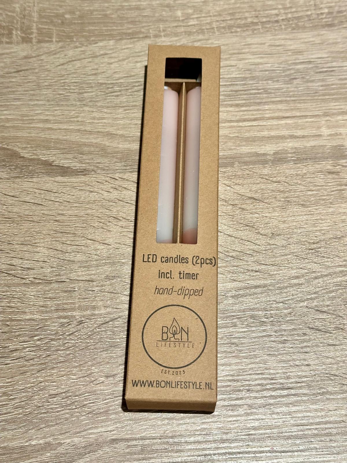 Bon Lifestyle - LED-kaarsen - Flamingo/Terracotta