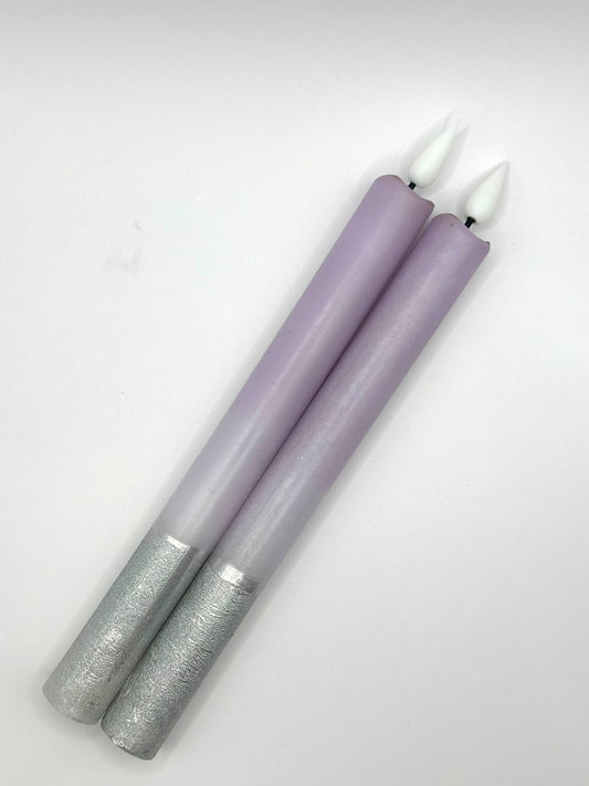 Led kaarsen - Paars/zilver
