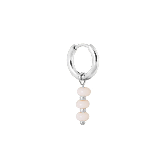 Label Kiki - Coconut glow hoop silver - Stainless steel & silver plated