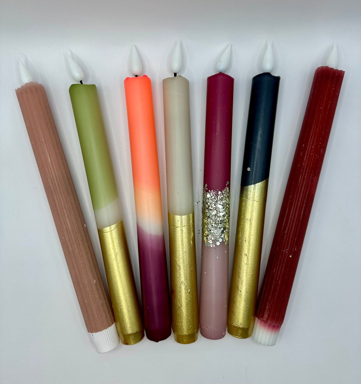 LED-kaarsen - Rib Burgundy