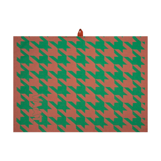 VAAT Amsterdam - Theedoek Pied-de-poule - Coral&green