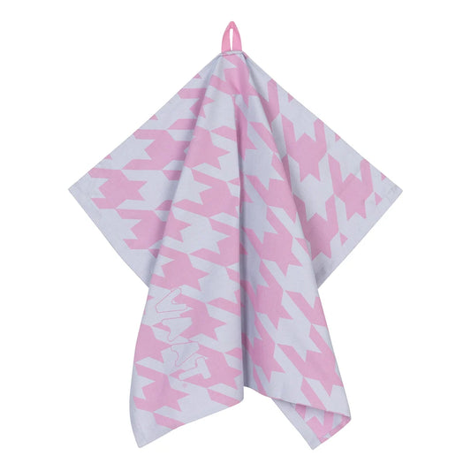 VAAT Amsterdam - Theedoek Pied-de-poule - Fuchsia&pastel blue