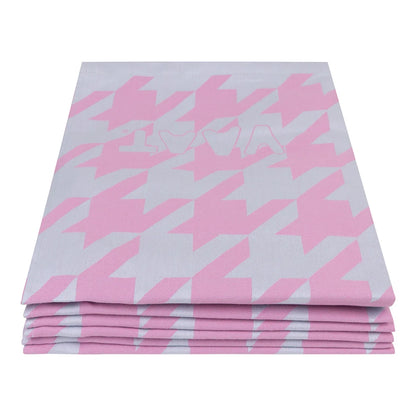 VAAT Amsterdam - Theedoek Pied-de-poule - Fuchsia&pastel blue
